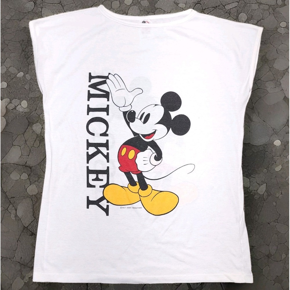 Vintage MICKEY MOUSE Disney Tank Sleeveless T-Shirt Adult Unisex L Double Sided